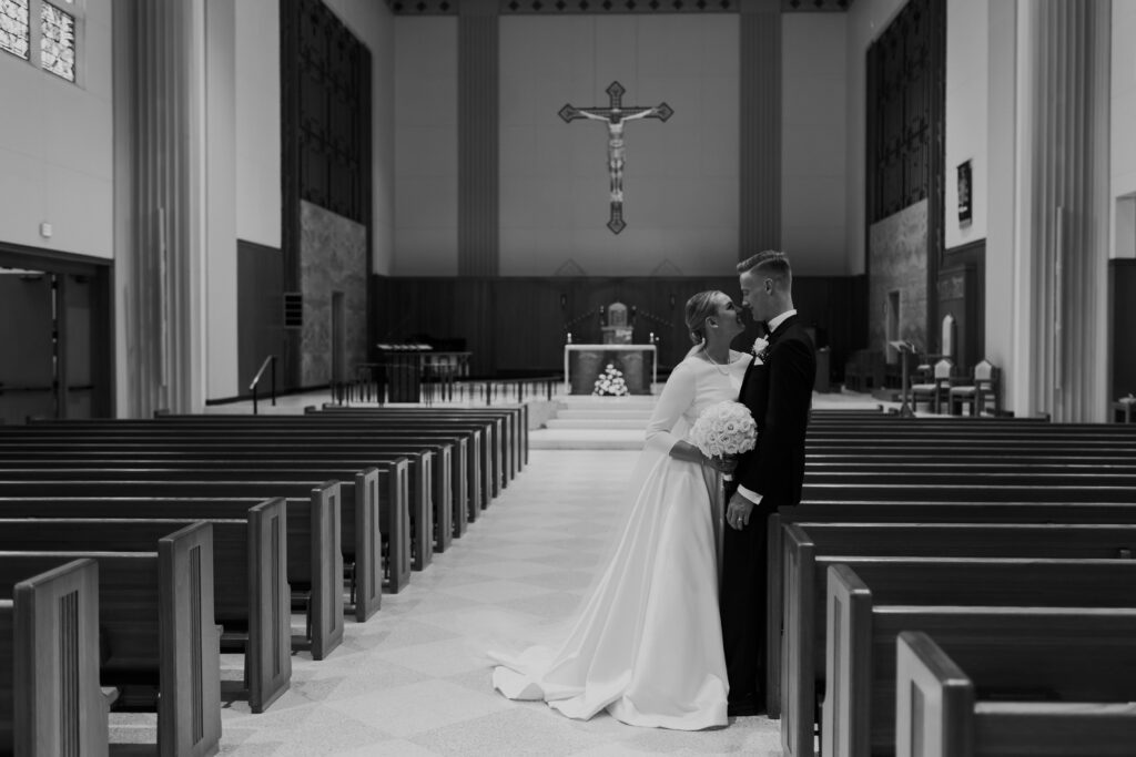 catholic cathedral wedding portraits