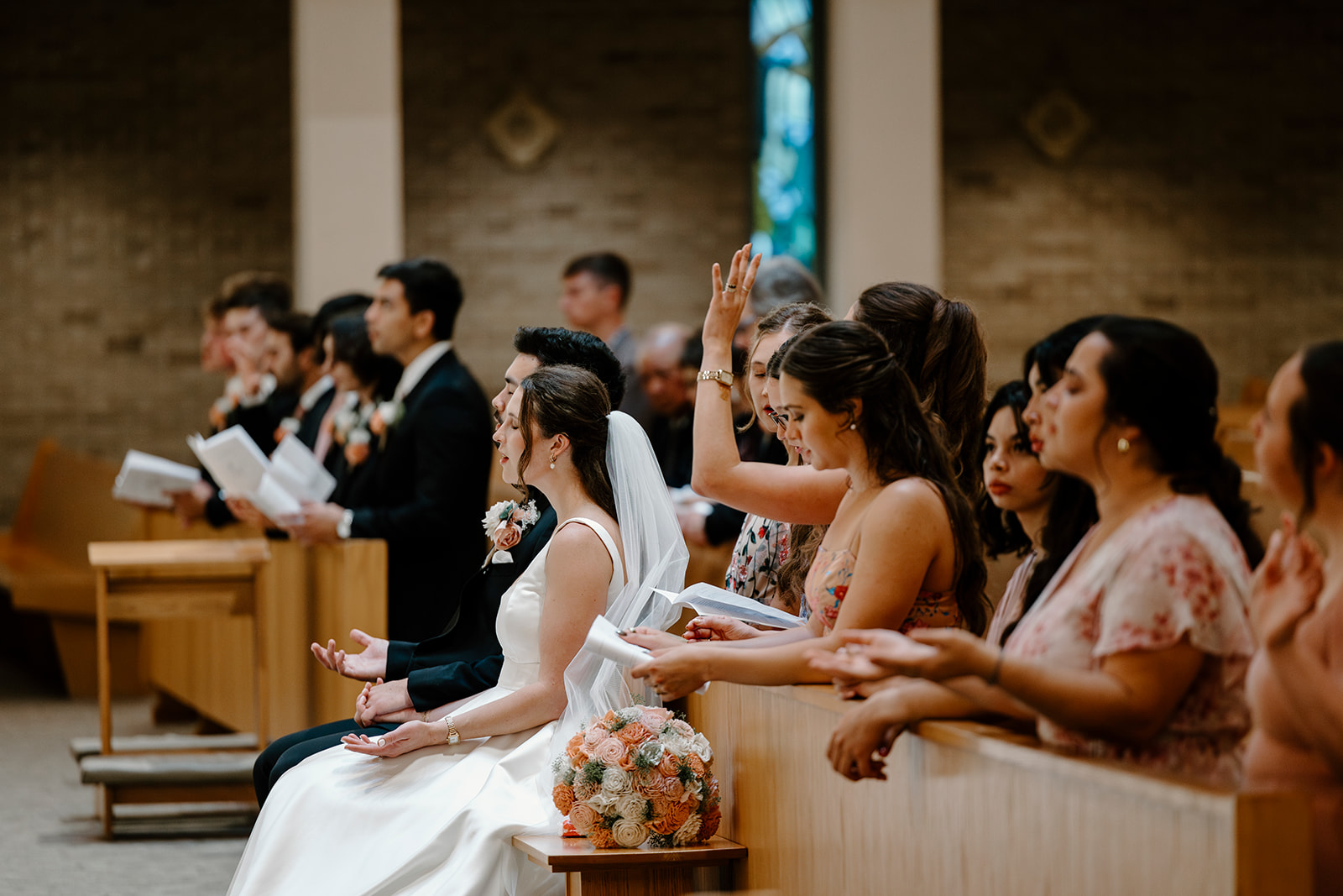 bridesmaids doing praise & worship