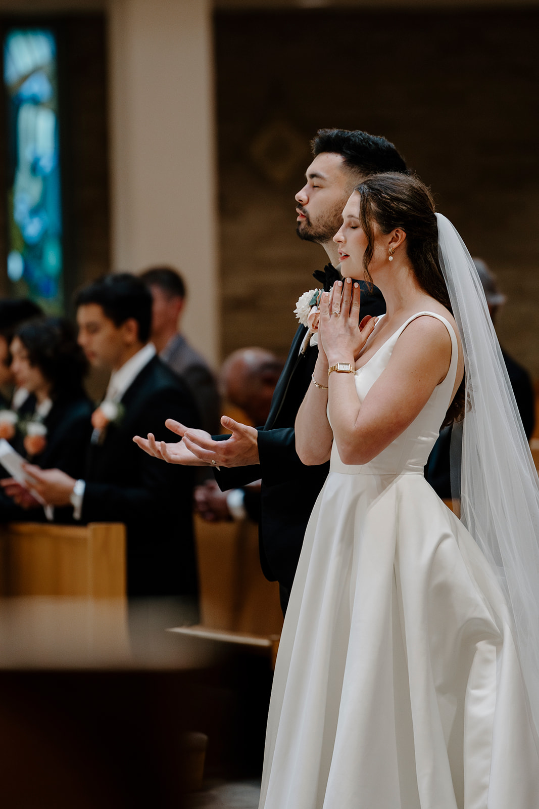 bride and groom singing praise & worship