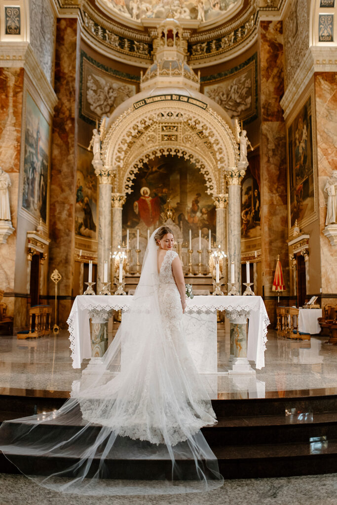 bride at the Basilica of St. Josaphat