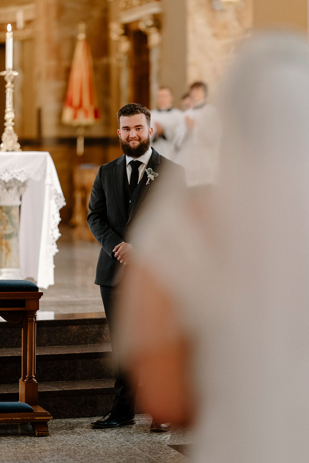 groom at the Basilica of St. Josaphat